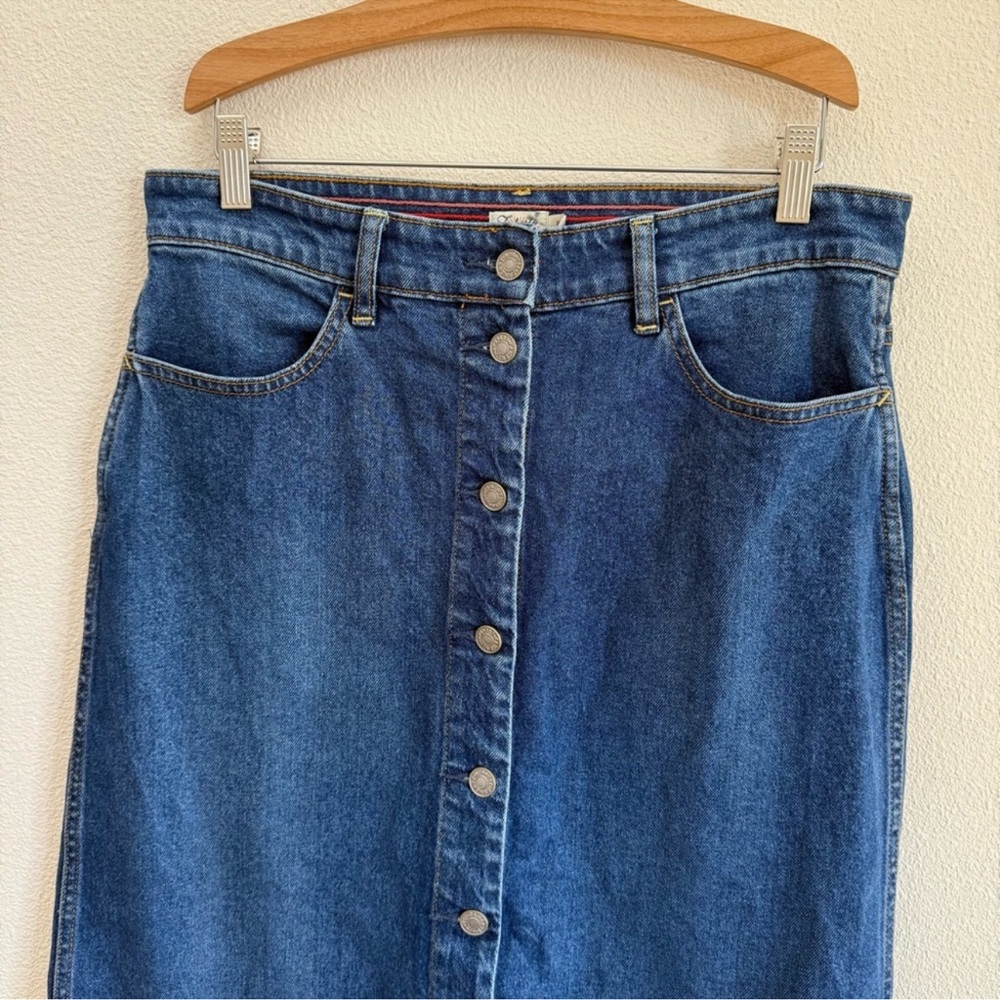 Faherty Denim Maxi Skirt Mercer Bay 30 Organic Cotton Stretch - Picture 3 of 6